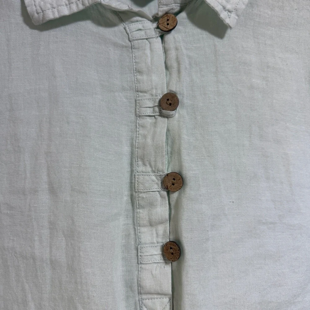 Sigurd Olsen mint green beach linen long rolled sleeve top size 3X - Picture 3 of 6